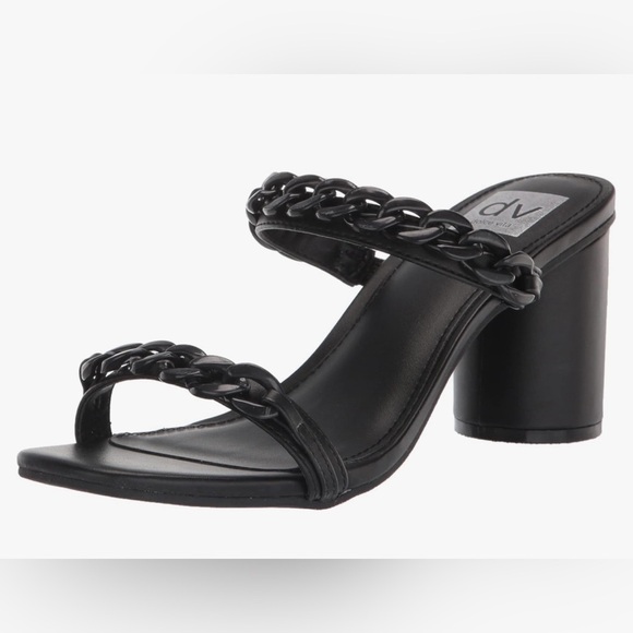 DV Dolce Vita Women's Melodee Black Chain Slide Sandal (6) - Picture 1 of 5